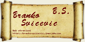 Branko Svičević vizit kartica